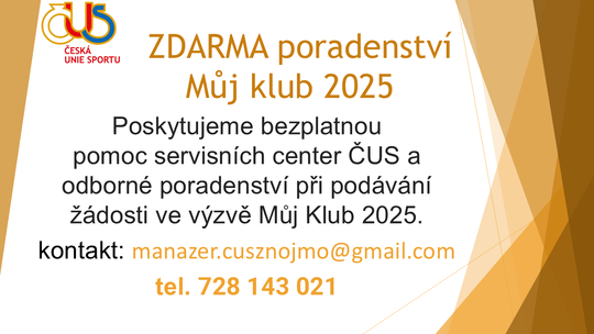 Zdarma poradenství Můj klub 2025